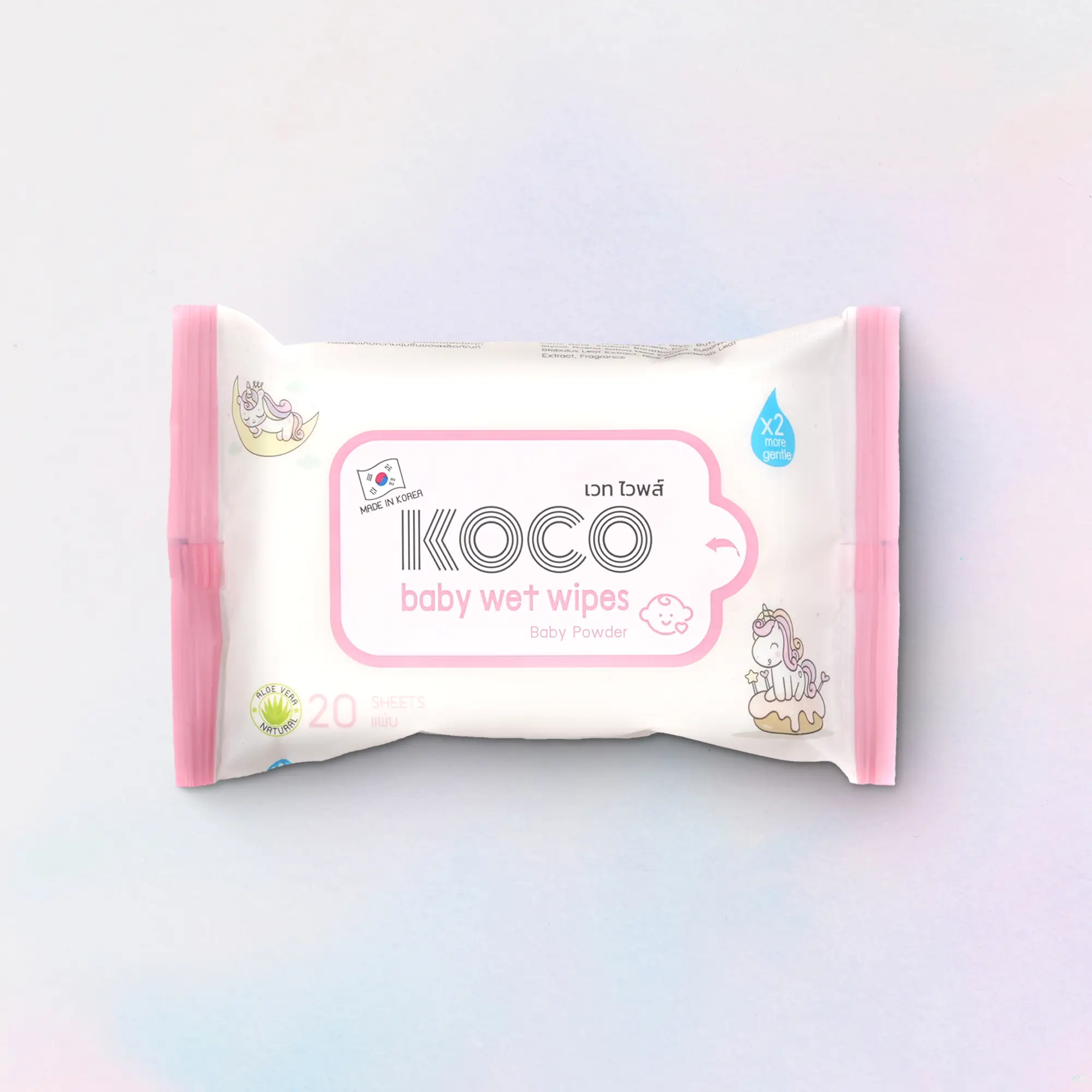 ทิชชู่เปียก KOCO baby wet wipes Baby Powder ขนาด 20 แผ่น