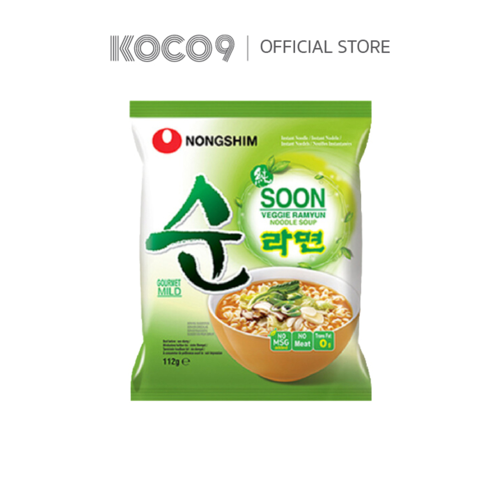 Nongshim Soon Veggie Ramyun นงชิม เวจจีราเมียน บะหมี่กึ่งสำเร็จรูป รสผัก